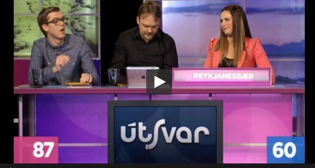 Útsvarsliðið í sjónvarpssal.