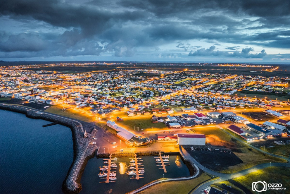 Horft yfir Reykjanesbæ. Ljósmynd: OZZO