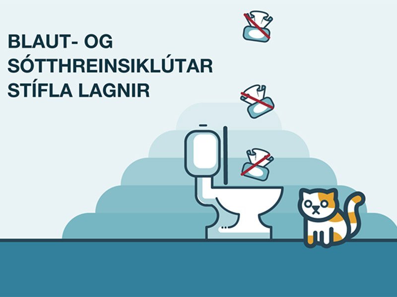 Klósettið er ekki ruslafata. Mynd tekin af vef Orkuveitu Reykjavíkur