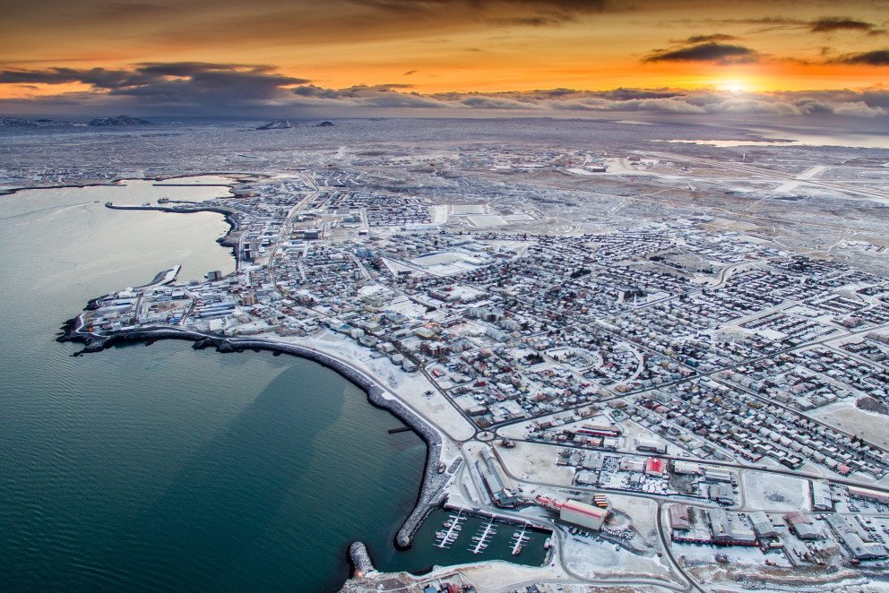 Reykjanesbær á fallegum vetrardegi. Ljósmynd Garðar Ólafsson.