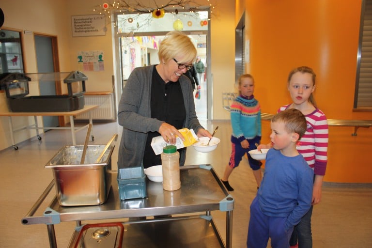 Hann er alltaf góður hafragrauturinn.