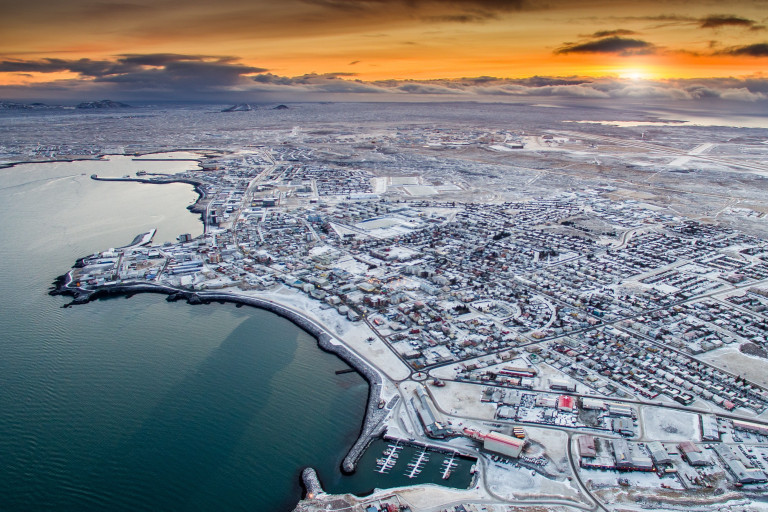 Reykjanesbær á fallegum vetrardegi. Ljósmynd Garðar Ólafsson.