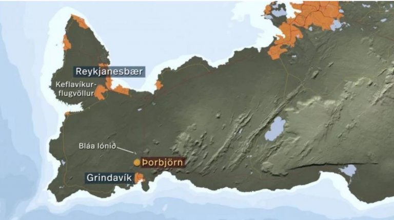 Kvikusöfnun undir fjallinu Þorbirni á Reykjanesskaga. Mynd fengin af heimasíðu RÚV.